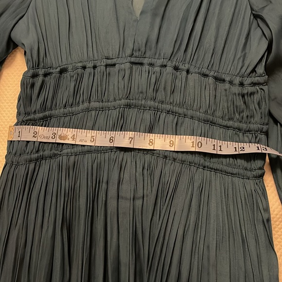 Maje Women Midi Dress Ruffled Satin XS - Picture 8 of 8